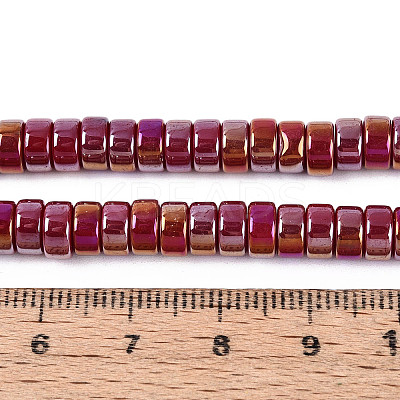 AB Color Plated Opaque Glass Beads Strands GLAA-T026-3x6mm-P14-1