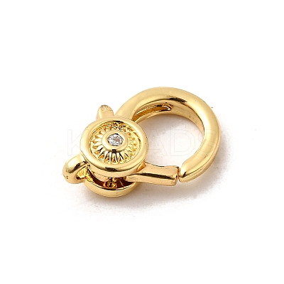 Brass Micro Pave Clear Cubic Zirconia Lobster Claw Clasps KK-A266-24B-G-1