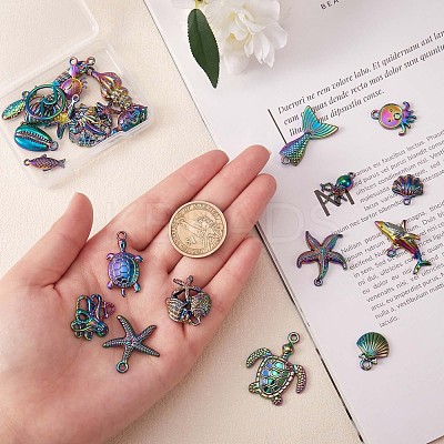 24 Pcs Ocean Themed 316L Surgical Stainless Steel  Pendants JX096A-1