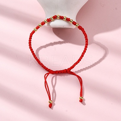 Polyester Cord Braided Bead Bracelets for Women BJEW-L698-03G-02-1