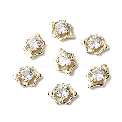 Brass Micro Pave Clear Cubic Zirconia Cabochons KK-A174-05G-1