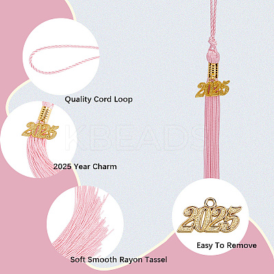 Polyester Graduation Tassel Pendant Decorations AJEW-WH20020-078C-1