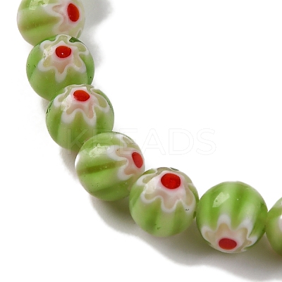 Handmade Millefiori Lampwork Beads Strands LAMP-G164-02D-1