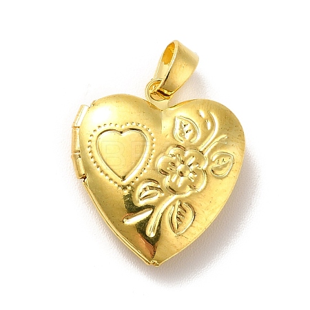 Rack Plating Brass Locket Pendants KK-I688-04G-1