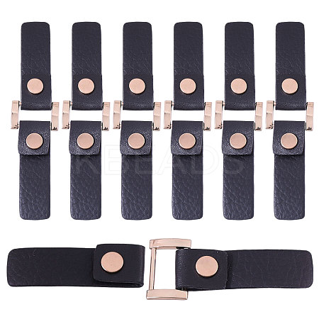6Pcs PU Leather & Alloy Side Clip Detachable Purse Suspension Clasps for Bag Strap Making FIND-CA0010-42-1