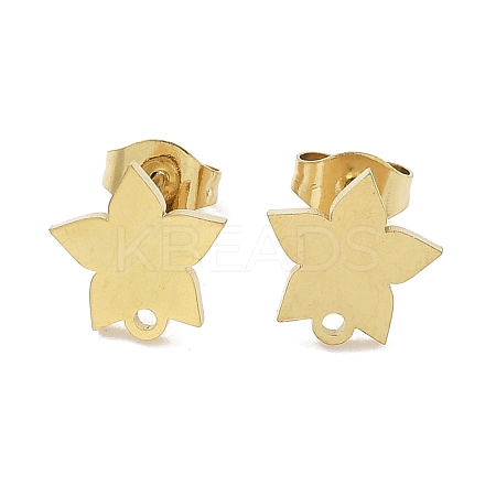 Star Ion Plating(IP) 304 Stainless Steel Stud Earring Findings STAS-I206-111G-1