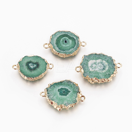 Natural Dyed Quartz Links connectors G-P399-A03-1