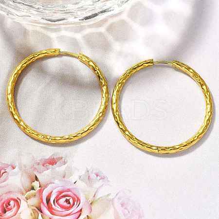 304 Stainless Steel Hoop Earrings for Women EJEW-M068-13D-G-1
