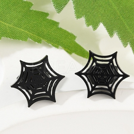 304 Stainless Steel Spider Web Stud Earrings LS-EJEW-G294-01EB-1