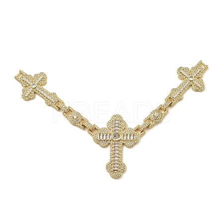 Rack Plating Brass Micro Pave Clear Cubic Zirconia Big Pendants KK-Z067-04G-1