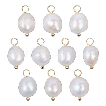 10Pcs Natural Freshwater Pearl Pendants FIND-CA0009-02C-1