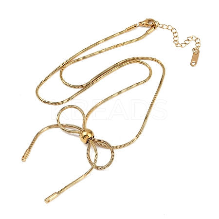 304 Stainless Steel Snake Chain Necklaces NJEW-Q339-03G-01-1