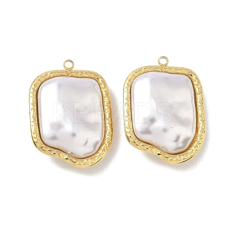 304 Stainless Steel with ABS Plastic Pearl Pendants STAS-G371-01G-04-1