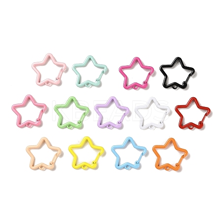 Spray Painted Alloy Key Snap Hook Clasps for Keychains FIND-L016-02-1