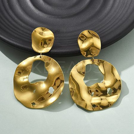 304 Stainless Steel Dangle Stud Earrings for Women EJEW-K268-13B-G-1