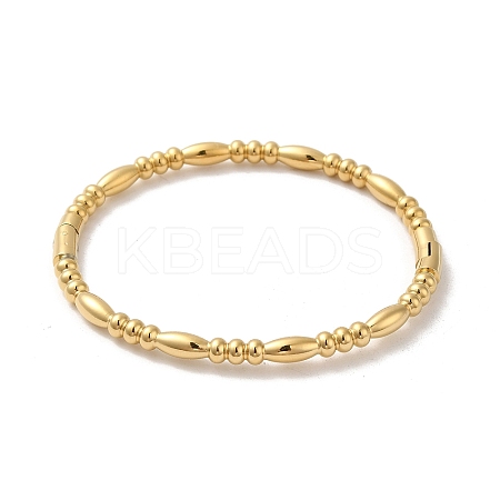 Ion Plating(IP) 304 Stainless Steel Oval Bangle AJEW-Z012-01G-1