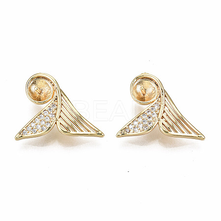 Brass Micro Pave Clear Cubic Zirconia Peg Bails Pendants KK-T056-93G-NF-1