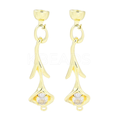 Brass Pave Clear Cubic Zirconia Fold Over Clasps LS-KK-F875-11G-1