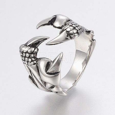 316 Surgical Stainless Steel Finger Rings LS-RJEW-G091-09-1