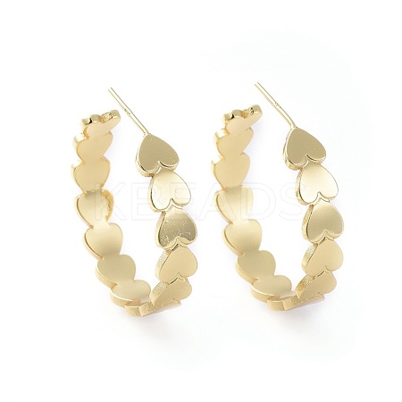 Brass Stud Earrings EJEW-L234-15G-1