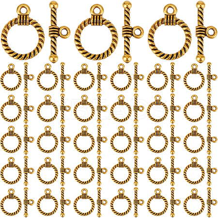 120Pcs Tibetan Style Alloy Toggle Clasps STAS-SP0001-62-1