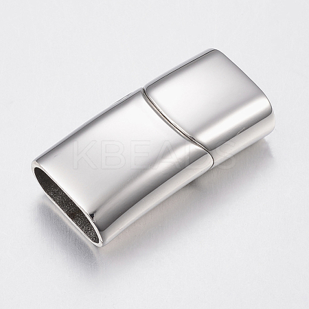 Tarnish Resistant Smooth Surface 304 Stainless Steel Magnetic Clasps with Glue-in Ends STAS-N002-38-1