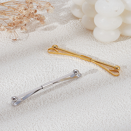 2Pcs 2 Colors Brass Tie Clips for Men AJEW-LP0010-93-1