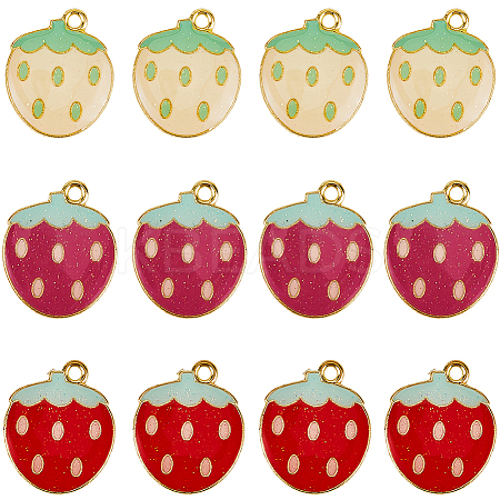 42Pcs 3 Colors Light Gold Plated Alloy Enamel Pendants FIND-SC0013-21-1