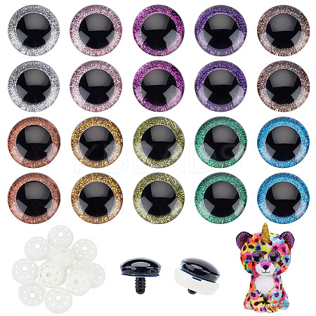 Olycraft 20 Sets 10 Colors Plastic Craft Eyes KY-OC0001-26-1