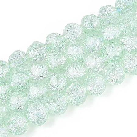 Transparent Crackle Glass Beads Strands GLAA-N053-10mm-06-1