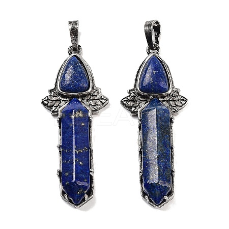 Natural Lapis Lazuli Sword Big Pendants G-Q163-08AS-02-1