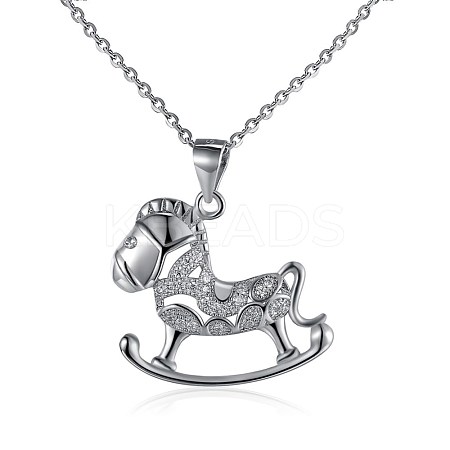 925 Sterling Silver Pendant Necklace NJEW-BB30316-1