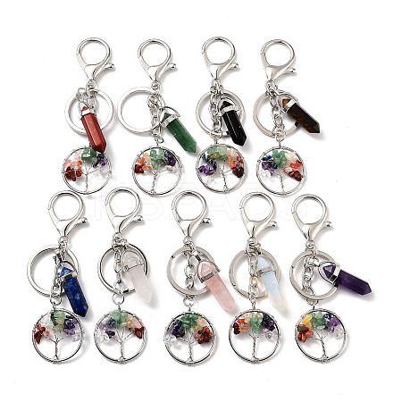 Natural & Synthetic Mixed Gemstone Keychain KEYC-M022-03-1