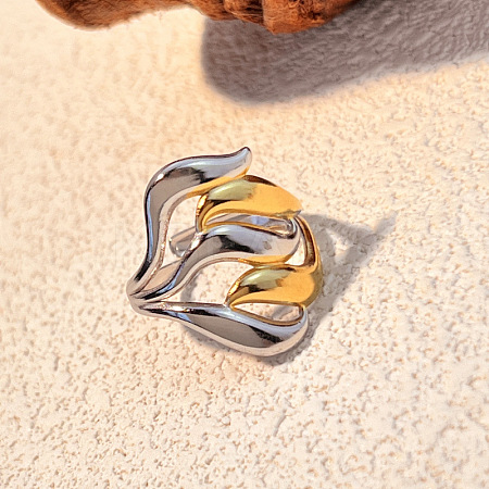 304 Stainless Steel Adjustable Cuff Rings RJEW-S626-01GP-C-1