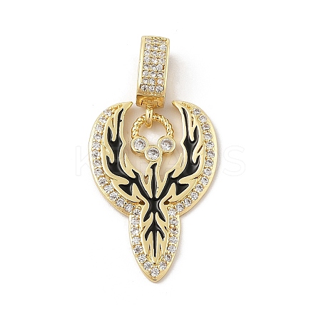 Brass Micro Pave Cubic Zirconia Pendants KK-U047-09G-1