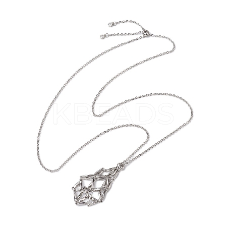 304 Stainless Steel Cable Chain Macrame Pouch Slider Necklace Making NJEW-JN05068-03-1