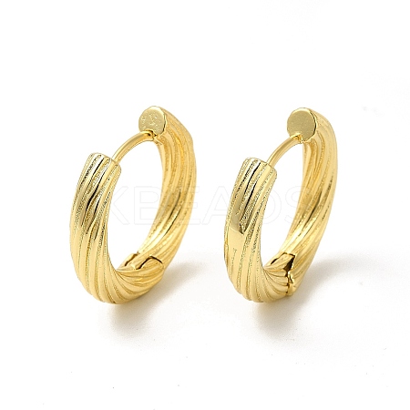 Rack Plating Brass Hinged Textured Hoop Earrings for Women EJEW-E270-21G-1