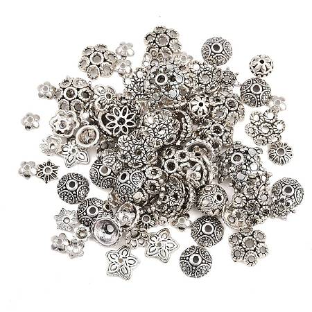Tibetan Style Alloy Bead Caps FIND-C093-03AS-1
