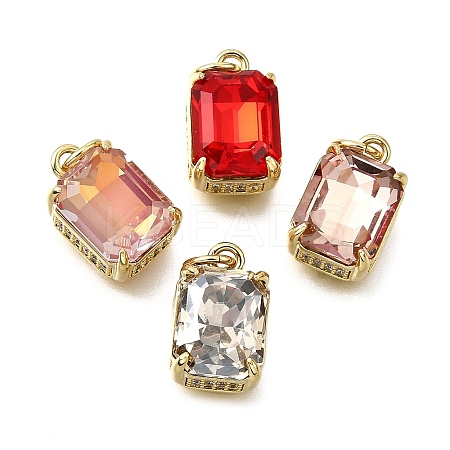 Brass Glass Charms KK-V011-32G-1