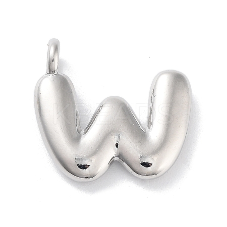 Rack Plating Brass Balloon Letter Pendants LS-KK-C050-01P-W-1