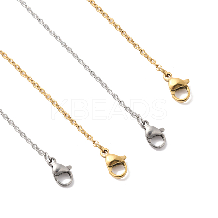 4Pcs 2 Colors 304 Stainless Steel Cable Chain Necklace Making STAS-FS0001-80-1