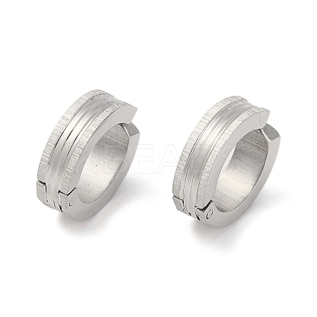 Non-Tarnish Frosted 304 Stainless Steel Non Piercing Earrings EJEW-M001-07A-P-1
