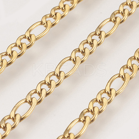 3.28 Feet Ion Plating(IP) Handmade 304 Stainless Steel Figaro Chains X-STAS-P200-14G-1
