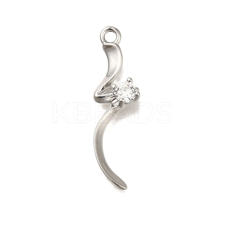 Brass Micro Pave Cubic Zirconia Pendants KK-M301-15P-1