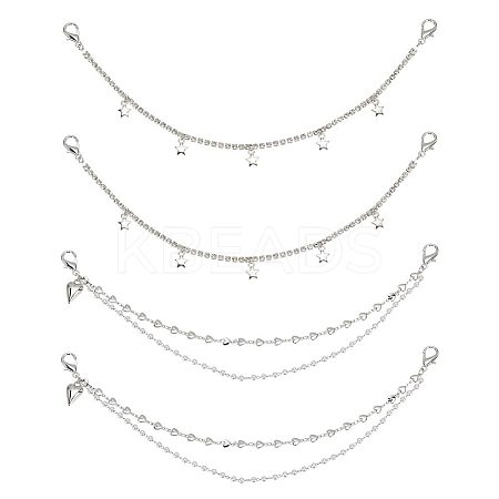 4Pcs 2 Styles Alloy Shoe Decoration Chain AJEW-FG0003-81A-1