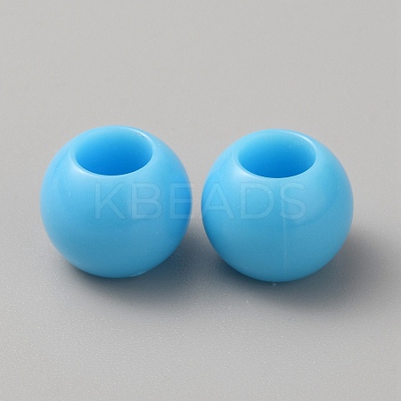 Acrylic European Beads MACR-WH0007-100C-1