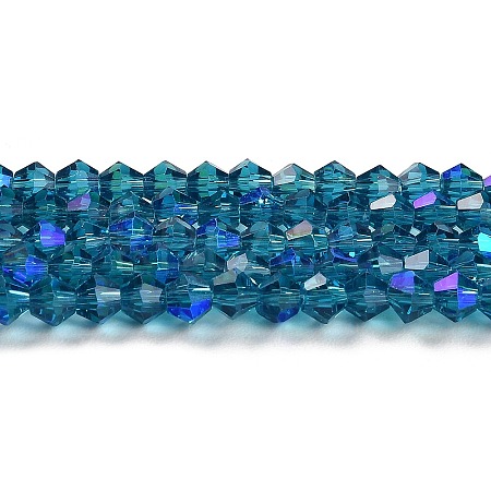 Transparent Electroplate Glass Beads Strands EGLA-A039-T6mm-L01-1