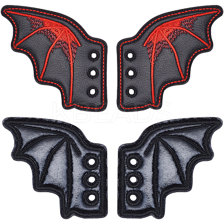 2 Pairs 2 Styles Halloween Imitation Leather Shoe Buckle for DIY Shoe Accessory AJEW-GF0011-82C-1