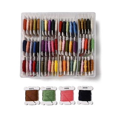 80 Cards 80 Colors 6-Ply Polyester Embroidery Floss OCOR-K006-C02-1