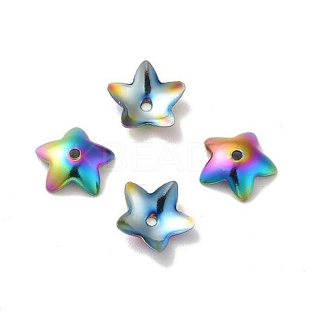 Ion Plating(IP) 304 Stainless Steel Flower Bead Cap X-STAS-G127-05MC-1